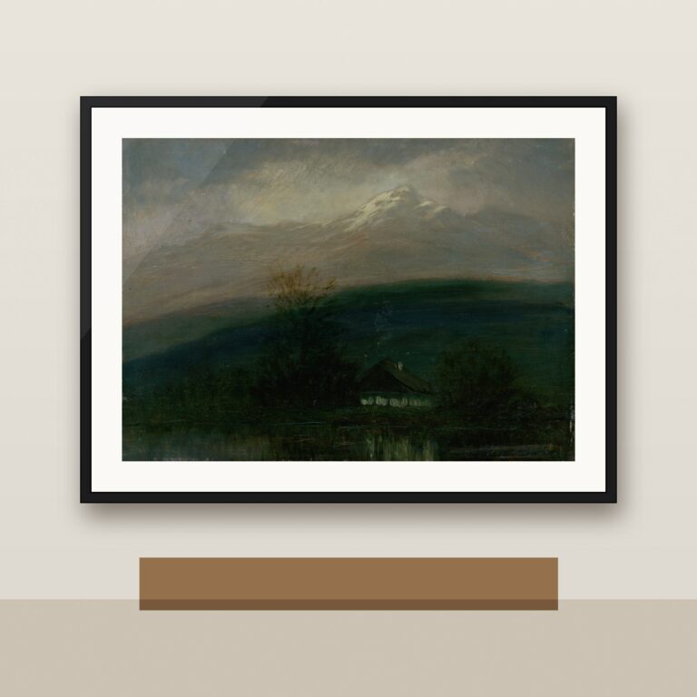 Plakat „Tatry nocą – Ferdinand Katona” w ramie – wizualizacja na ścianie