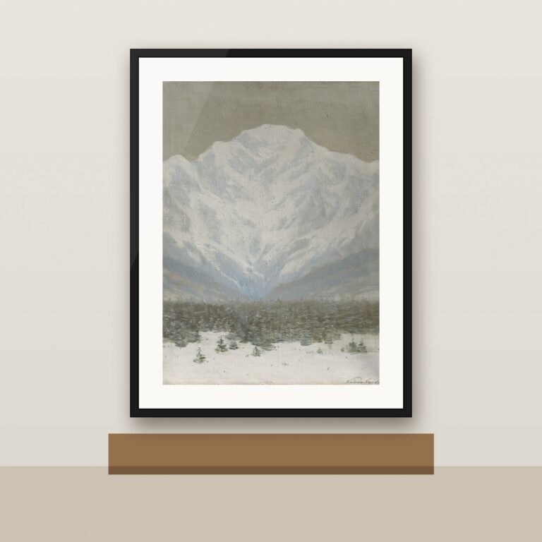 Plakat „Tatry Wysokie zimą – Ferdinand Katona” w ramie – wizualizacja na ścianie