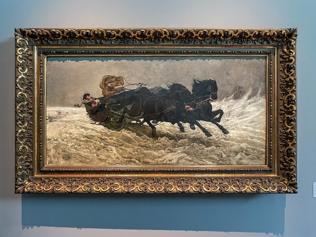Józef Chełmoński, „Powrót z balu” (1878) – nocna sanna